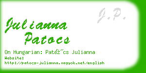 julianna patocs business card